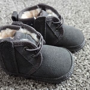 UGG Toddler Gray Suede Fleece-Lined Boots